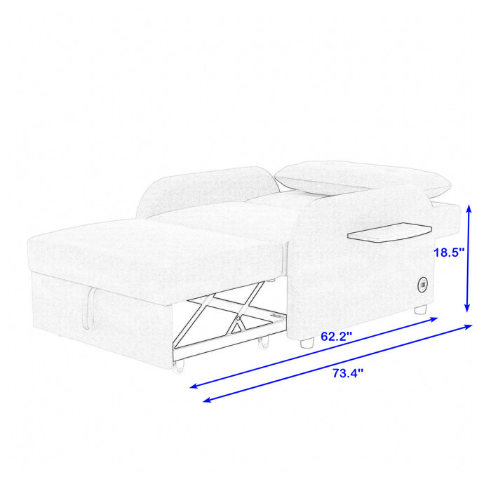 Latitude Run® Jerico Upholstered Reclining Sleeper Sofa, Pull Out Sofa